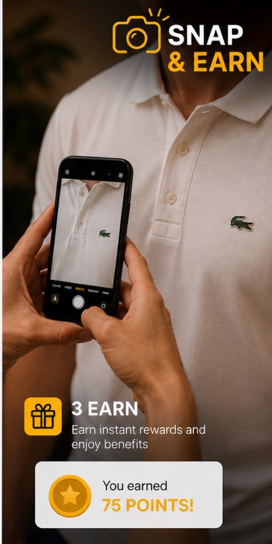 Snap & Earn step 3 — a consumer earns instant reward points in the moment