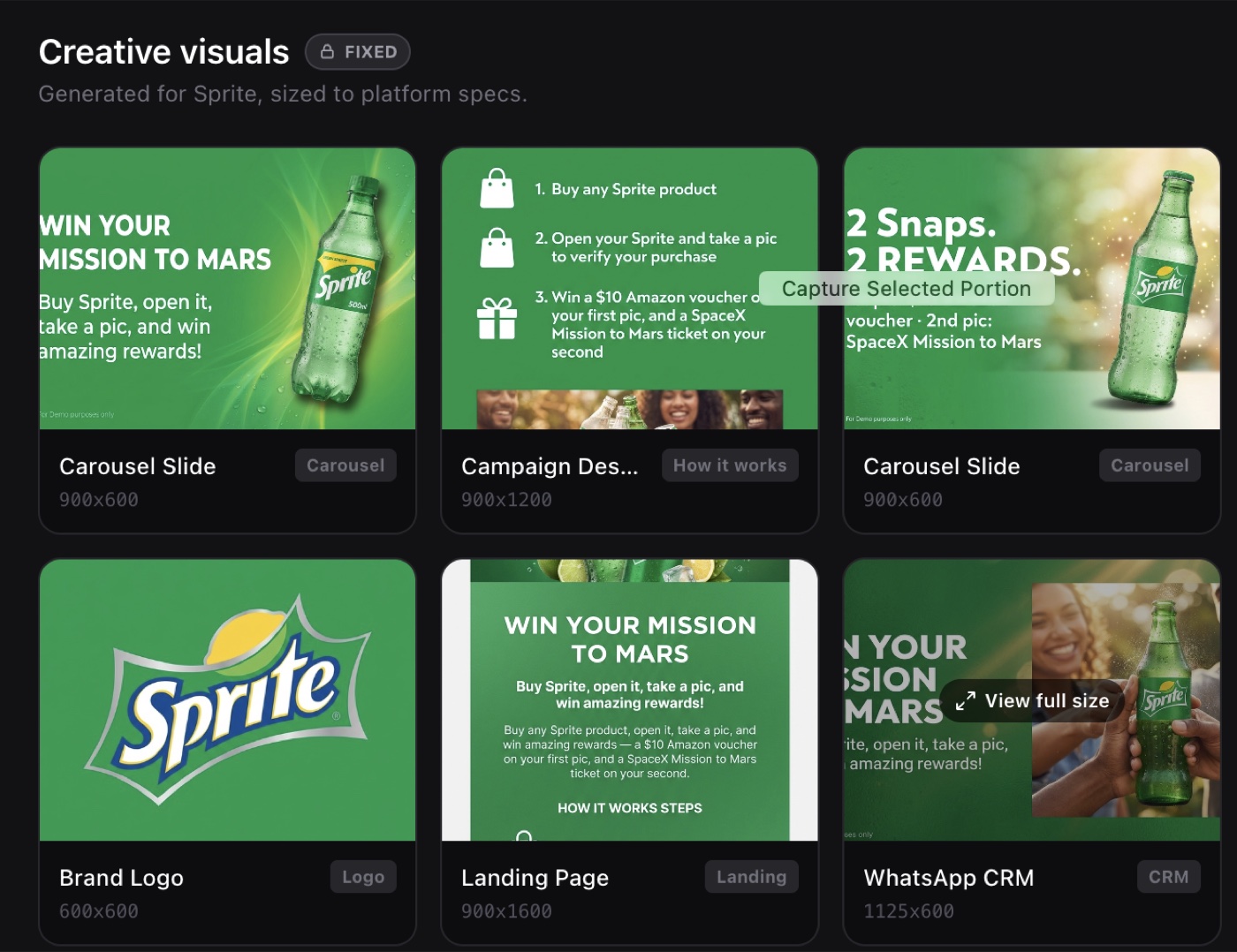 Campaign creatives auto-generated by WeCheer AI